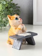 Фигурка полистоун «Котик с книгой за партой», рыжий, 9×8.5×9.5 см - Фото 3