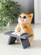 Фигурка полистоун «Котик с книгой за партой», рыжий, 9×8.5×9.5 см - Фото 4