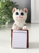 Фигурка с блокнотом 20 листов «Серый котик», полистоун, 6.5×5×11 см - Фото 1