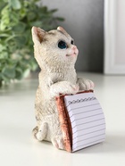 Фигурка с блокнотом 20 листов «Серый котик», полистоун, 6.5×5×11 см - Фото 2