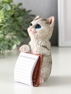 Фигурка с блокнотом 20 листов «Серый котик», полистоун, 6.5×5×11 см - Фото 4