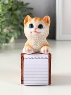 Фигурка с блокнотом 20 листов «Рыжий котик», полистоун, 6.5×5×11 см 10904403