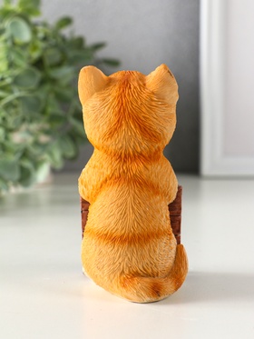 Фигурка с блокнотом 20 листов «Рыжий котик», полистоун, 6.5×5×11 см