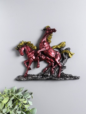 Панно настенное «Две лошади», декор, 22×19×4 см