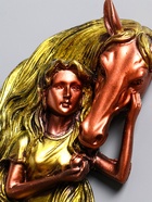 Панно настенное «Девушка с лошадью», декор, 20.5×13.5×4.5 см - Фото 3