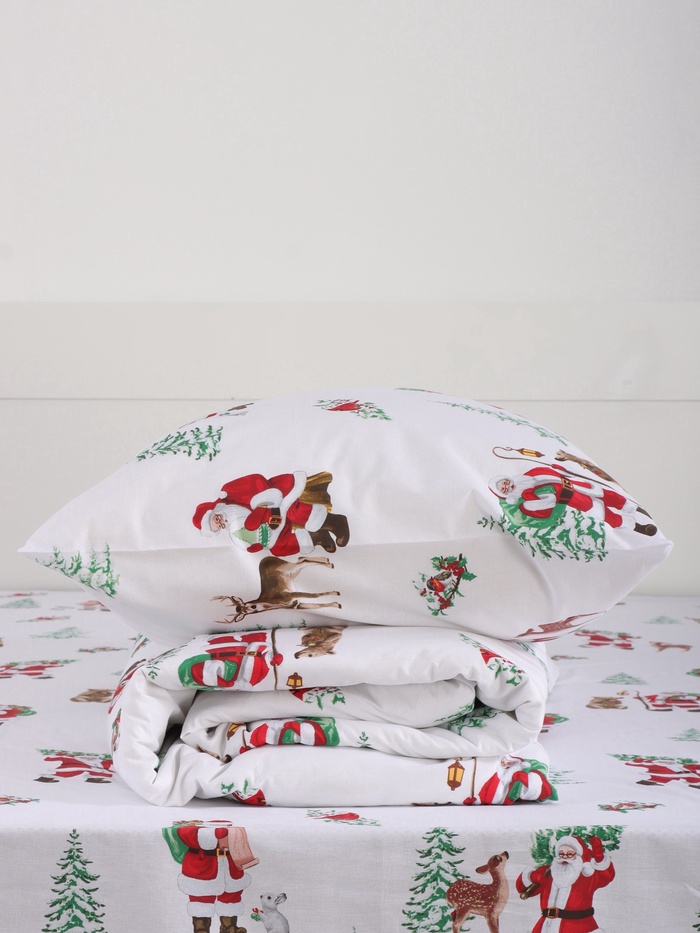Постельное бельё евро «Этель. Новогодний лес (вид 2)», поплин