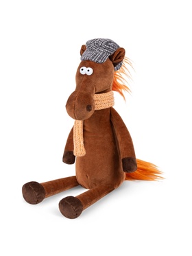 Мягкая игрушка «Конь Эрик в кепке и шарфе», 28 см
