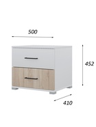 Тумба прикроватная Nova, 500×410×452 мм, цвет белый/сонома - Фото 3
