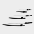 УЦЕНКА Сув. изделие катаны 3в1 на подставке, ножны дерево, черные глянец 53/76/101 см - Фото 3