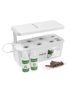 Умный сад RED SOLUTION G06, на 6 растений, 15Вт, 2.5л, до 40см, сенсорное управление,белый