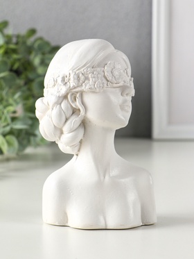Фигурка гипс «Бюст: Девушка с цветочной повязкой на глазах», 14.3×9.5×7 см