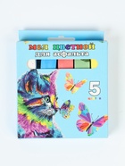 УЦЕНКА Мел цветной "Кот и бабочки" "JUMBO" для асфальта, 1,7х1,7, длина 9,1 см. 5 шт - Фото 4