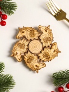 Подставка под горячее «Лошадь в цветах», 11 см, можжевельник - Фото 3