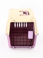 Переноска для животных пластиковая 44×31×27 см, белая/лавандовая - фото 59413448