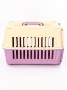 Переноска для животных пластиковая 44×31×27 см, белая/лавандовая - фото 59413449