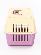 Переноска для животных пластиковая 44×31×27 см, белая/лавандовая - фото 59413450