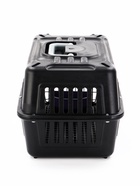 Переноска для животных с сеткой и миской пластиковая 44×31×27 см, чёрная - фото 59413458