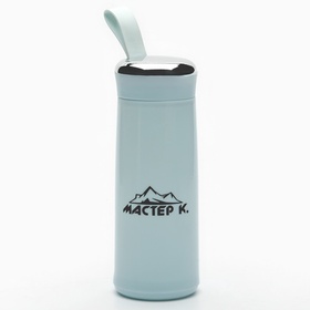 УЦЕНКА Бутылка для воды «Мастер К», 400 мл, стеклянная, голубая