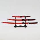 УЦЕНКА Сув. изделие катаны 3в1 на подставке, ножны дерево, дракон красные 54/81/100 см - Фото 2