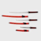 УЦЕНКА Сув. изделие катаны 3в1 на подставке, ножны дерево, дракон красные 54/81/100 см - Фото 3