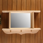 УЦЕНКА Зеркало резное с 2 полками и 3 крючками, 70×45×10 см - Фото 2