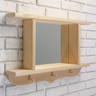 УЦЕНКА Зеркало резное с 2 полками и 3 крючками, 70×45×10 см - Фото 3