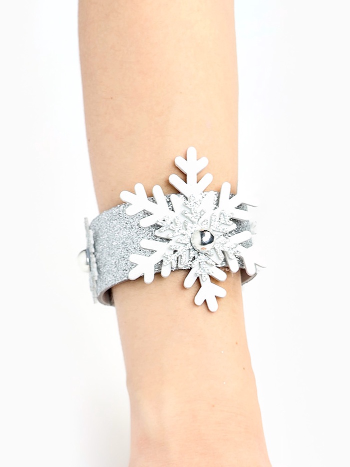 Браслет новогодний «Снежинка», серебряный