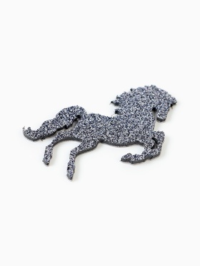 Декор новогодний «Лошадки» на клеевой основе, графит, набор 6 шт.