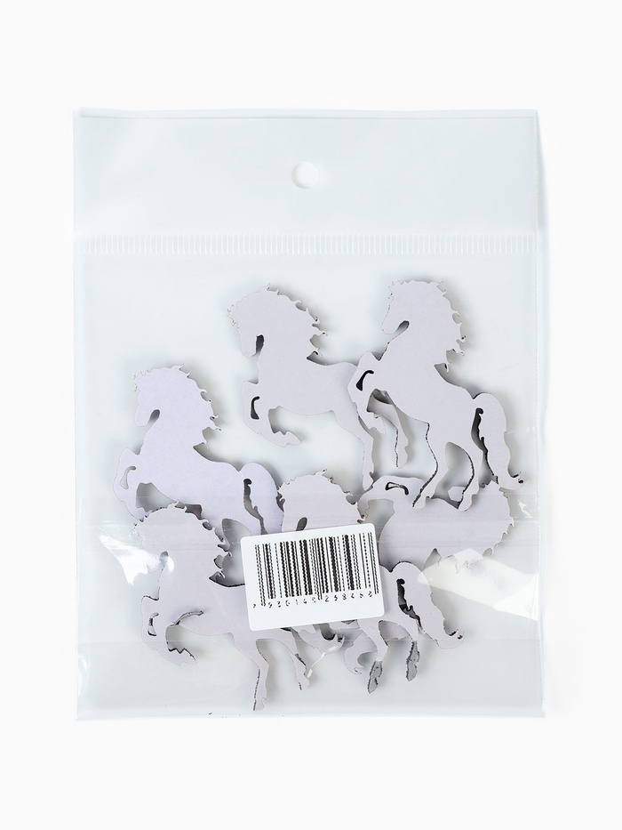 Декор новогодний «Лошадки» на клеевой основе, графит, набор 6 шт.