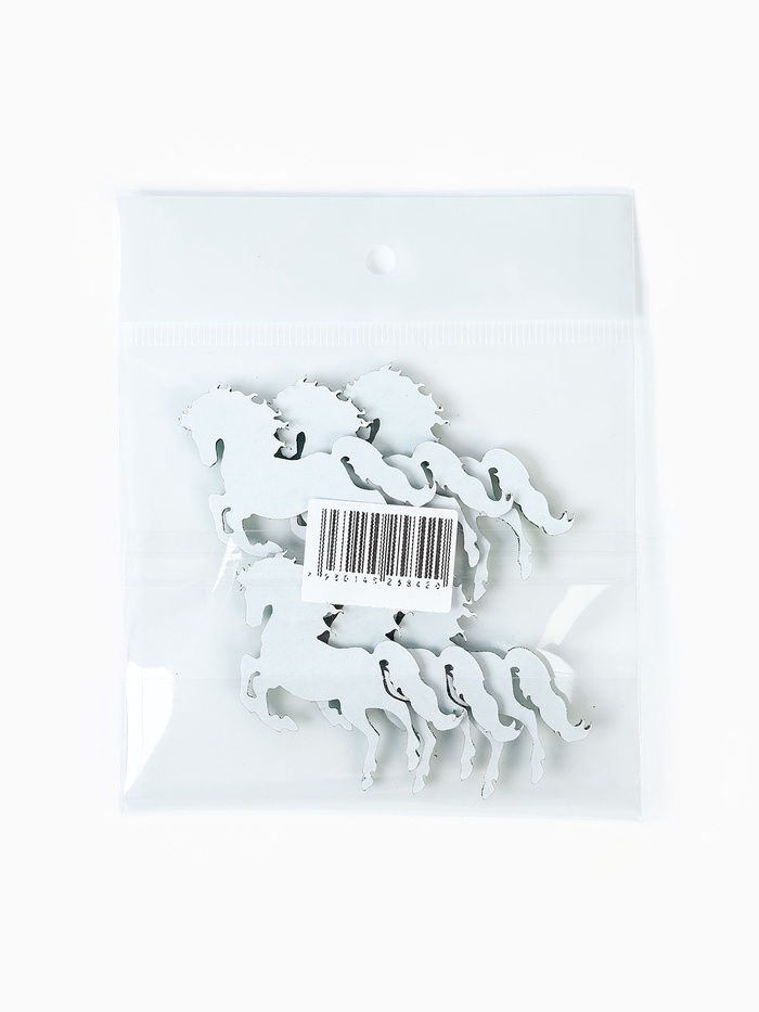 Декор новогодний «Лошадки» на клеевой основе, зеленый, набор 6 шт.