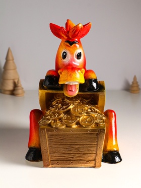 Копилка для денег «Конь с сундуком», 27×18.5×23.5 см, цветной, гипс