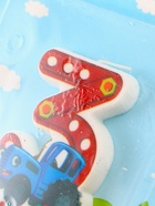 УЦЕНКА Свеча в торт цифра 3 «С Днем рождения», Синий трактор, 8.5×5 см - Фото 2