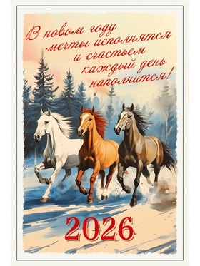 Календарь 2026 на ригеле «Винтаж»