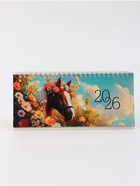 Календарь 2026 настольный, домик с курсором «Лошадь с цветами» 10883723