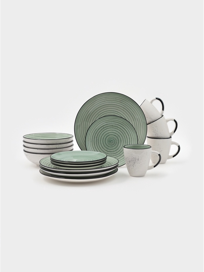 Набор кружек Доляна Nature, 4 шт., 400 мл, керамика, зелёные