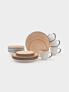 Набор тарелок Доляна Nature, 4 шт., d=19 см, керамика, оранжевые - фото 59847572