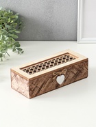 Шкатулка дерево 3 деления " Сердце там где ты" 9,7х24х7 см - фото 809305602