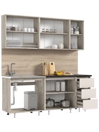 Кухонный гарнитур прямой «Челси», 2000 мм, цвет кашемир/крафт серый - Фото 3