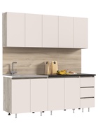 Кухонный гарнитур прямой «Челси», 2000 мм, цвет кашемир/крафт серый 10940035