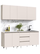 Кухонный гарнитур прямой «Челси №2», 2000 мм, цвет кашемир/крафт серый 10940036