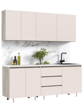 Кухонный гарнитур прямой «Челси №2», 2000 мм, цвет кашемир/крафт серый