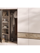 Прихожая Роджина, 2000х520х2400, Кашемир/Крафт серый - фото 809288719