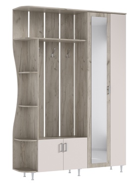 Прихожая «Лика 1», 1500×370×2150 мм, цвет кашемир/крафт серый