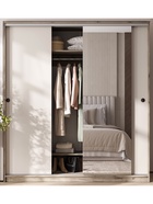 Шкаф – купе «Альянс», с зеркалом, 2000×620×2200 мм, цвет кашемир/крафт серый - Фото 2