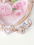 Фоторамка пластик 18х18 см "Сердце с розами" белый с бронзой 21,5х20 см - фото 60172915