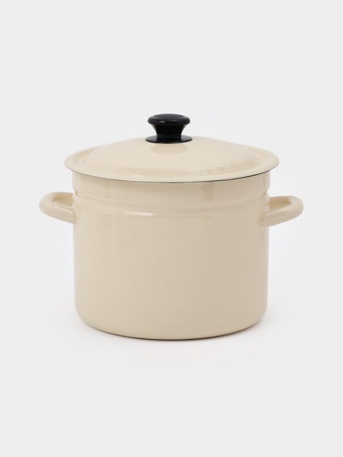 Кастрюля эмалированная, 7 л, d=23.6 см, цилиндрическая, цвет слоновой кости - Фото 1