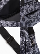 Сумка дорожная на молнии, 2 наружных кармана, длинный ремень, белый/чёрный - фото 809288851