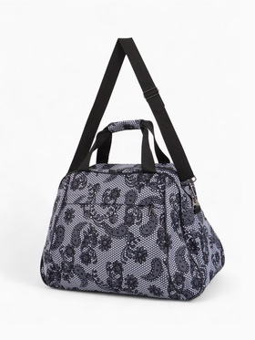 Сумка дорожная на молнии, 2 наружных кармана, длинный ремень, белый/чёрный