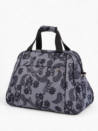 Сумка дорожная на молнии, 2 наружных кармана, длинный ремень, белый/чёрный