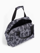 Сумка дорожная на молнии, 2 наружных кармана, длинный ремень, белый/чёрный - фото 809288857